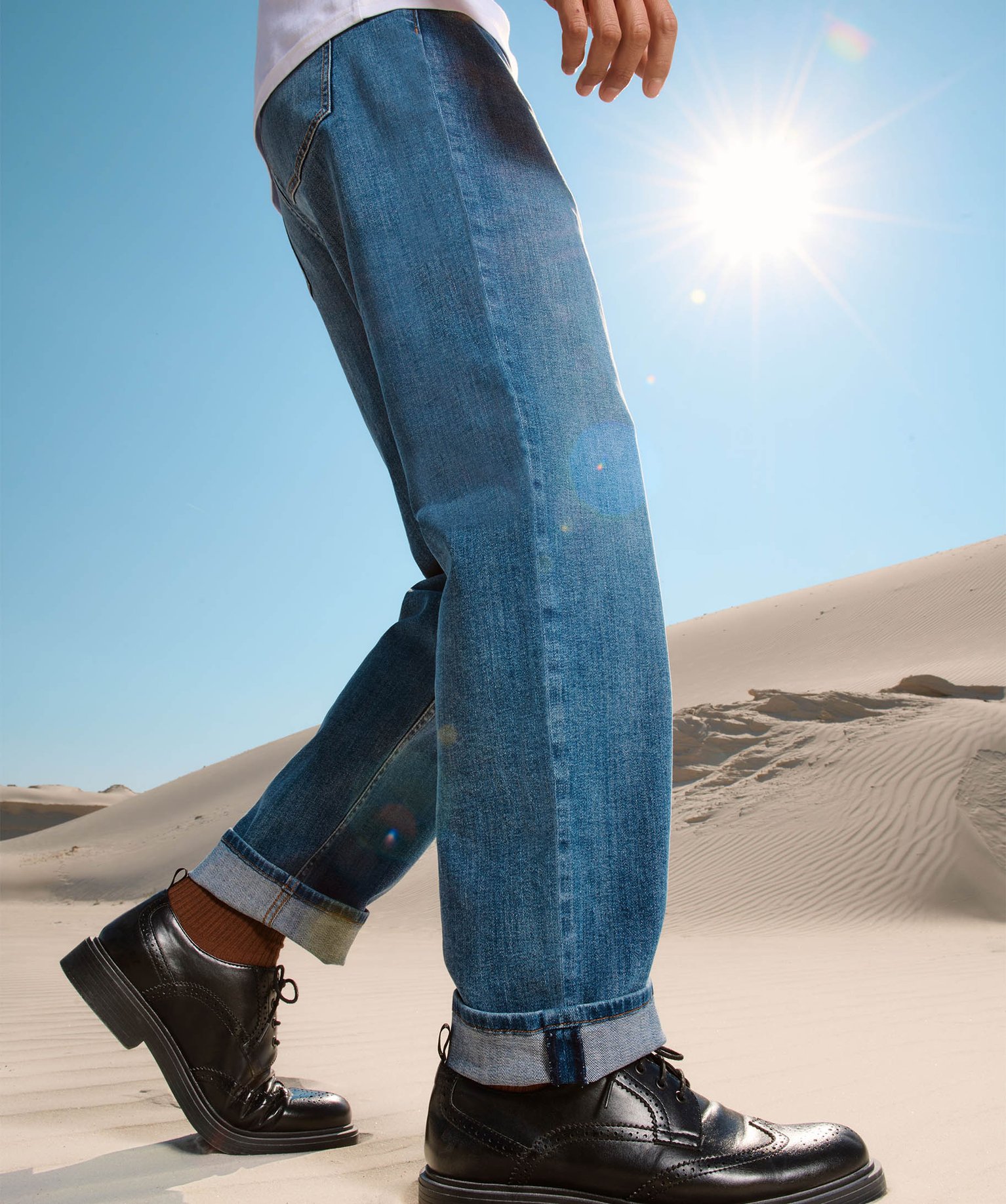 Jean Wide Legs extensible homme stone | GEMO