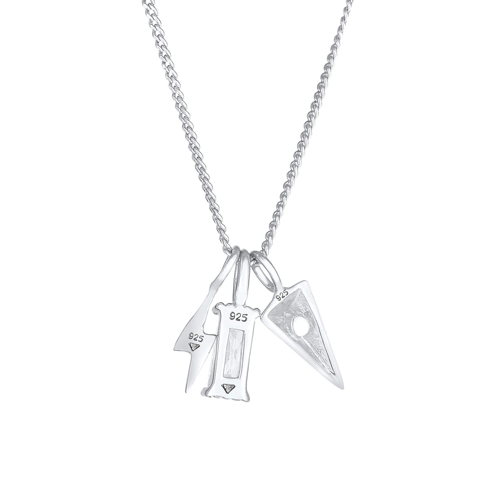 Elli Elli Collier Pendentif femme rectangle flèche de foudre avec cristaux de zircone  collier
