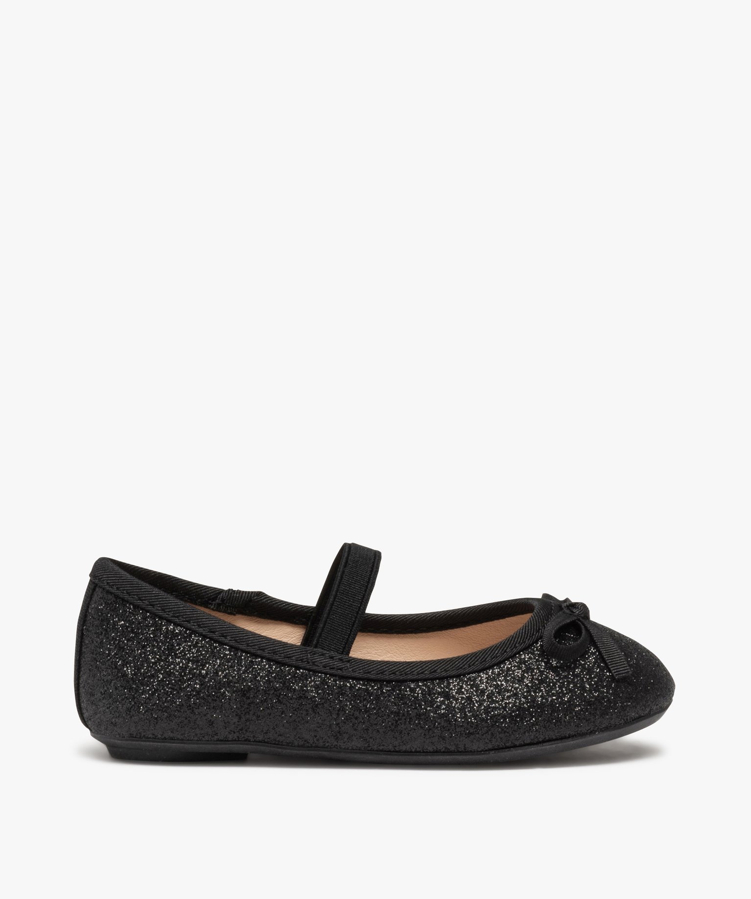 Ballerines fille à paillettes avec bride élastiquée noir | GEMO