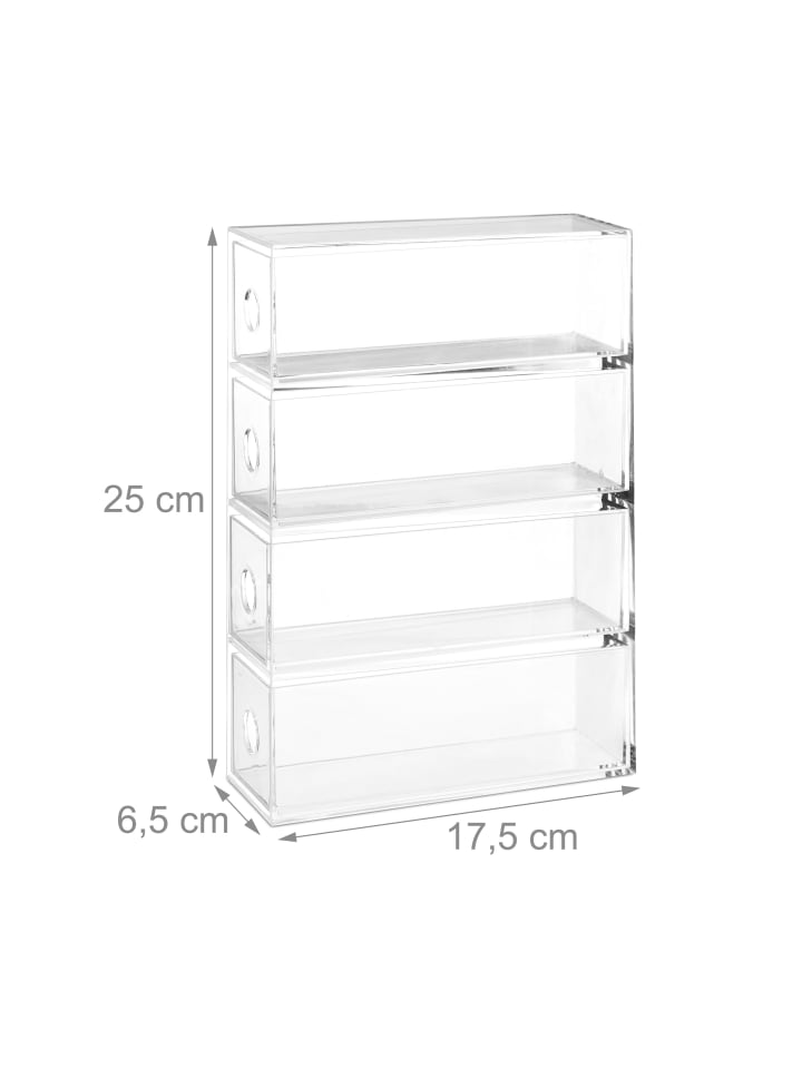 relaxdays Make-Up Organizer 4 Schubladenboxen in Transparent günstig kaufen onesize