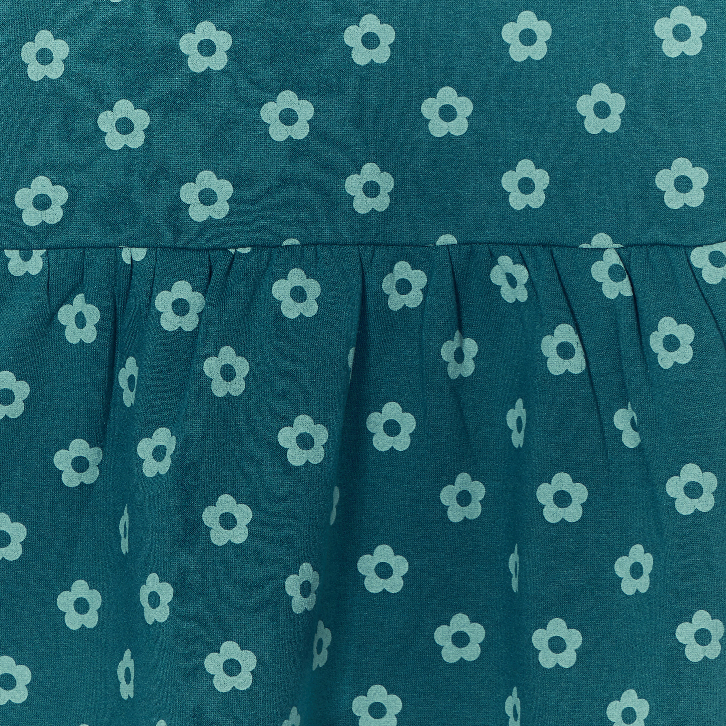 Robe molleton volantée manches longues vert foncé fille | La Halle