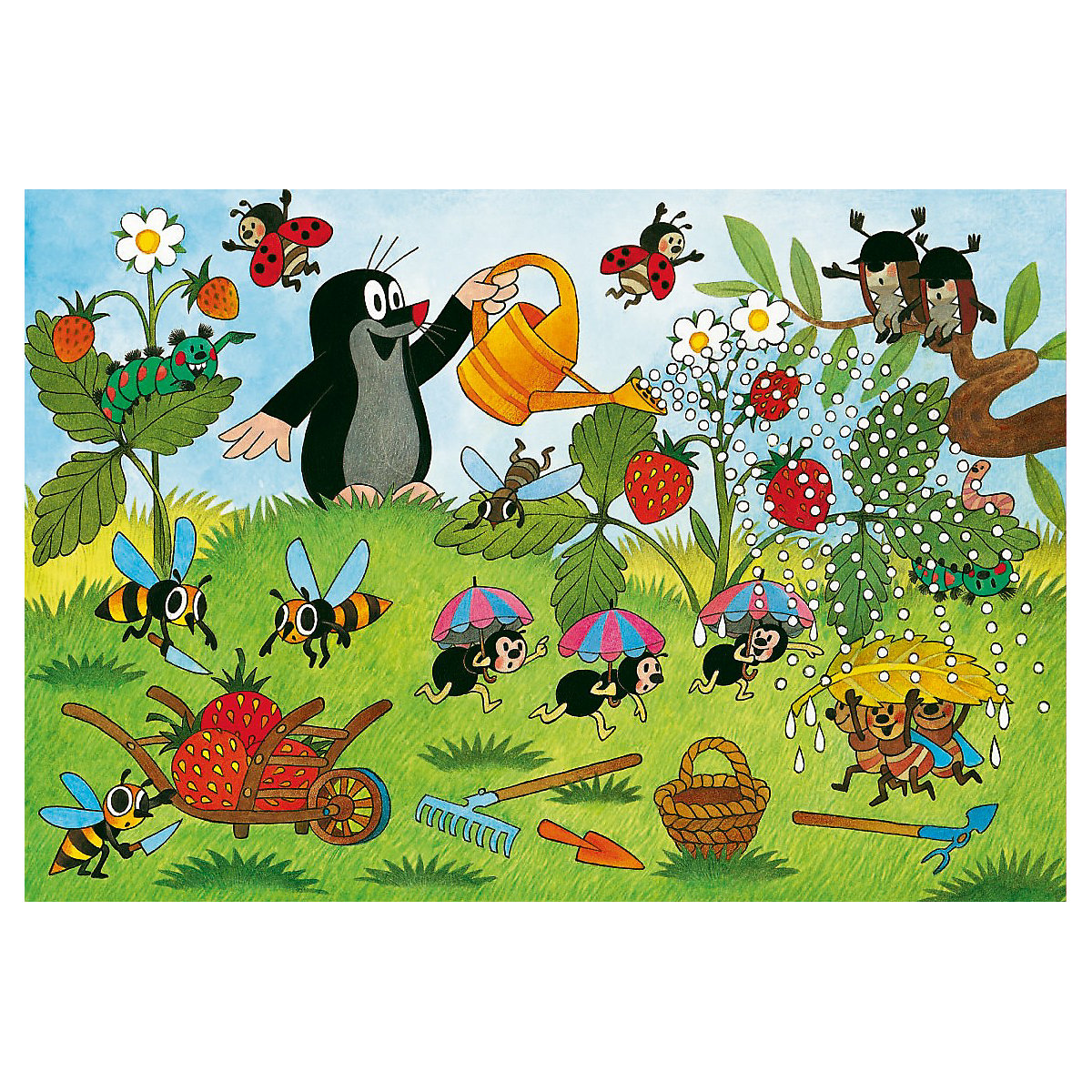 2er Set Puzzle, je 24 Teile, 26x18 cm, Der Maulwurf im Garten