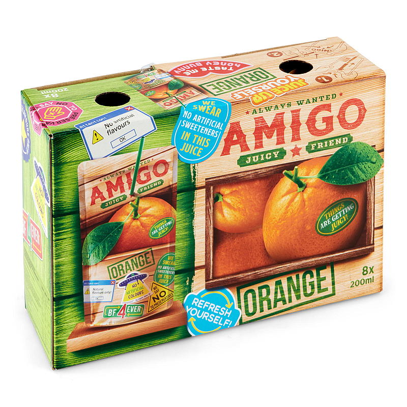 Amigo Fruktdrikk 8x200 ml Amigo appelsin