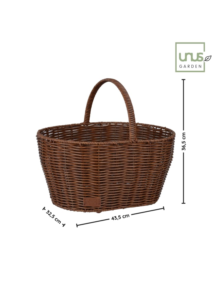 UNUS Einkaufskorb Rattan-Optik Henkelkorb in Braun günstig kaufen
