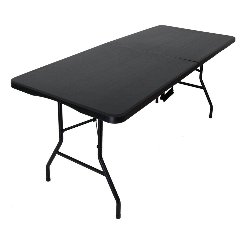 CHEFGASTRO® Klapptisch Klappbarer mobiler Buffettisch für Terrasse Balkon Garten Weiß/Schwarz
