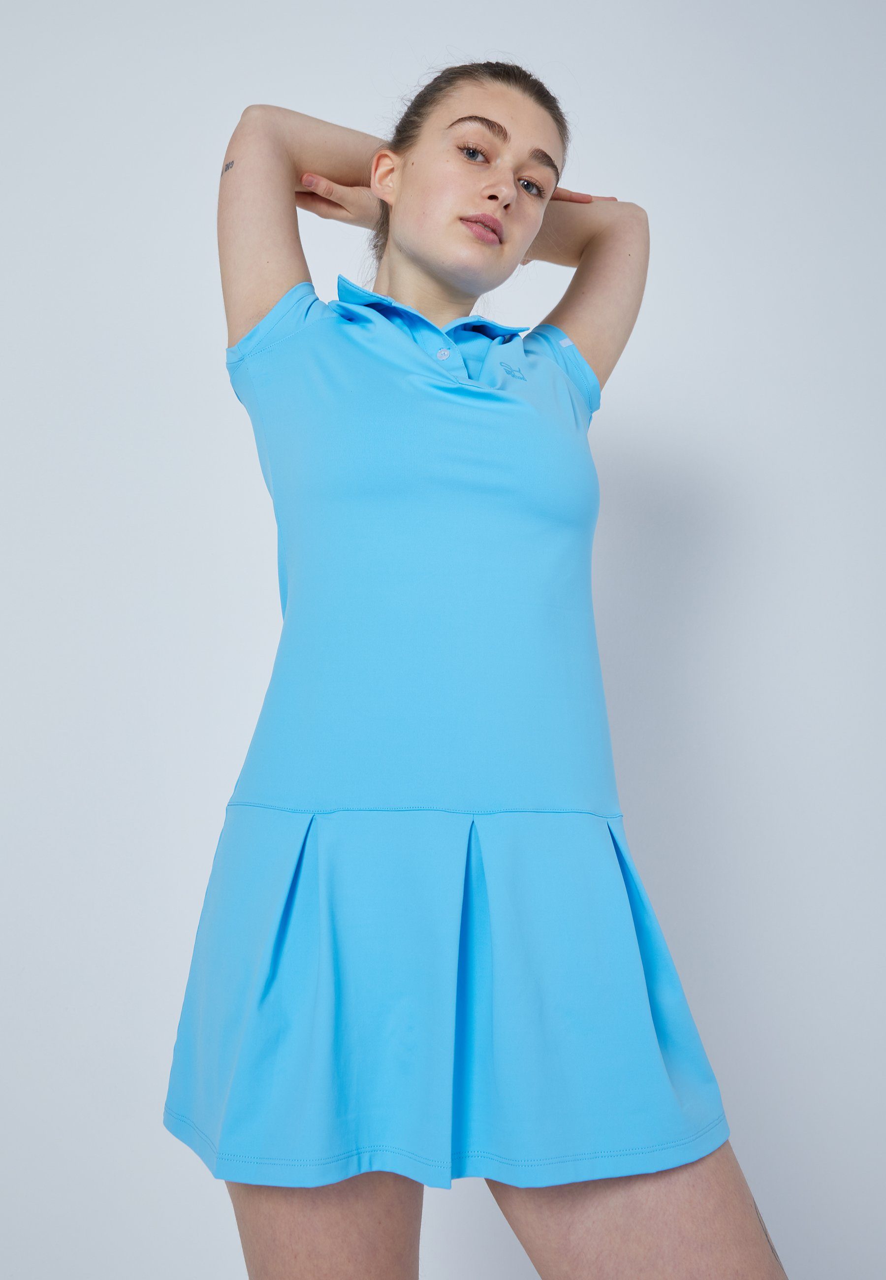 SPORTKIND Tenniskleid Golf Polo Kleid Mädchen & Damen hellblau