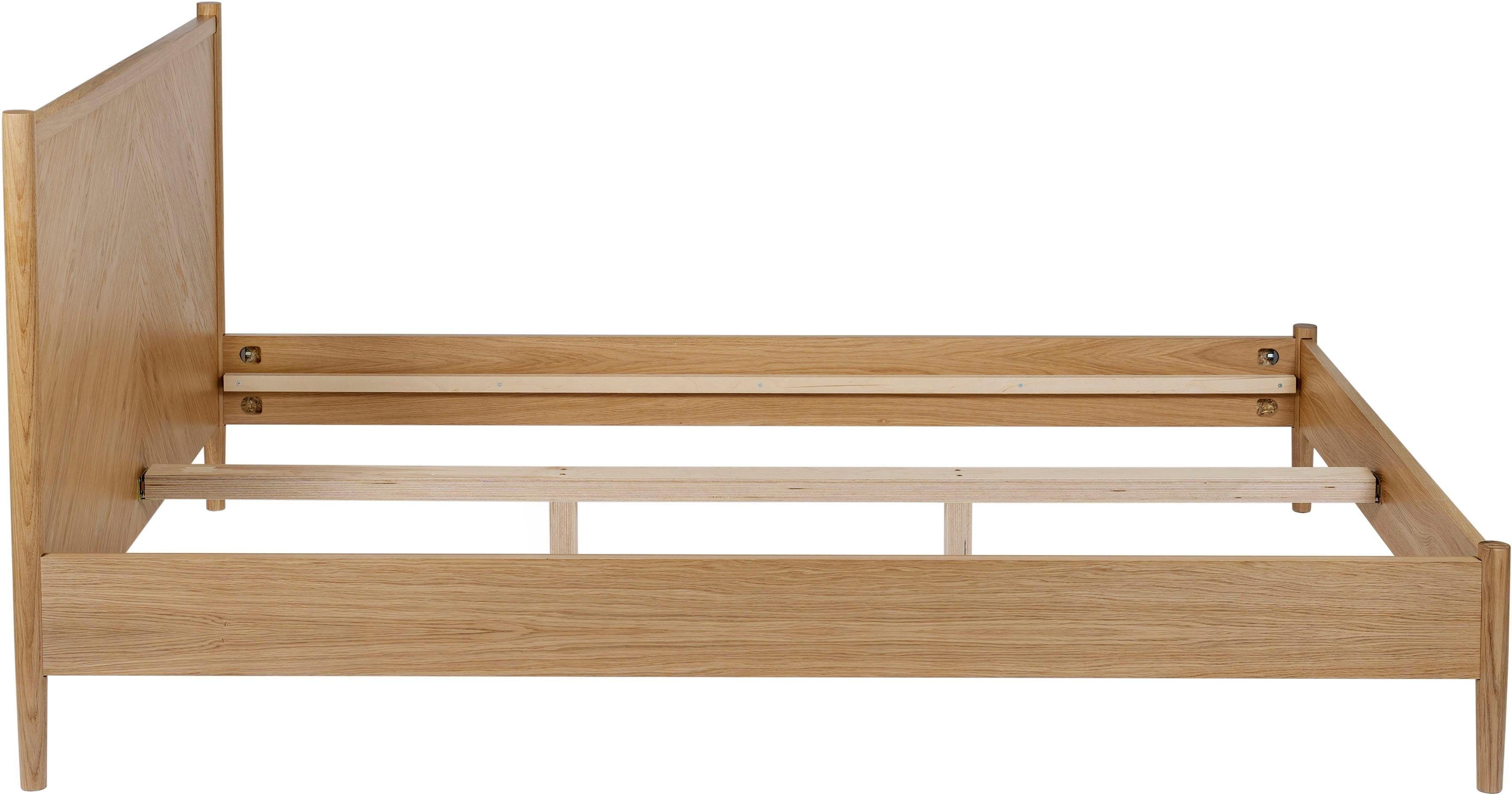 Woodman Massivholzbett Farsta 2, im skandinavischen Design, Holzfurnier aus Eiche
