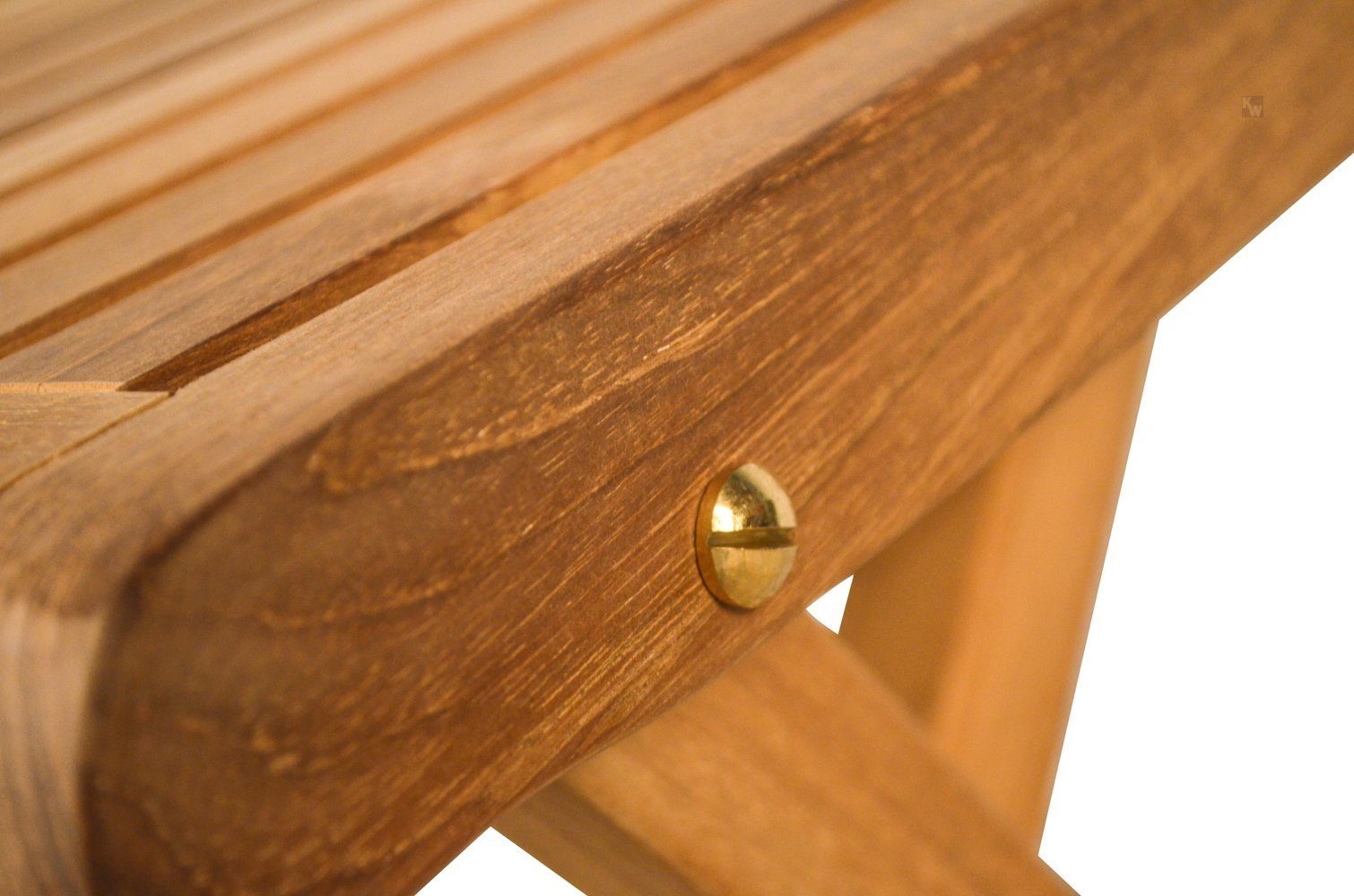 Kai Wiechmann Fußhocker Premium Teak Fußbank 50 x 42 cm als wetterfester Holzhocker, verstellbare und unbehandelte Fußstütze aus Teak