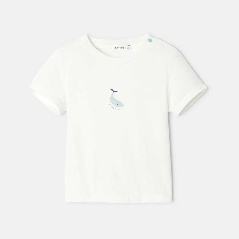 T-shirt manches courtes en coton bio bleu mixte Absorba