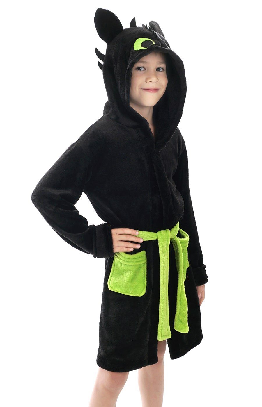 GalaxyCat Bademantel Ohnezahn Kinderbademantel mit Kapuze für Drachenzähmen leicht gemacht, Polyester, Bademantel, Gürtel, Gürtel, Ohnezahn Kinderbademantel