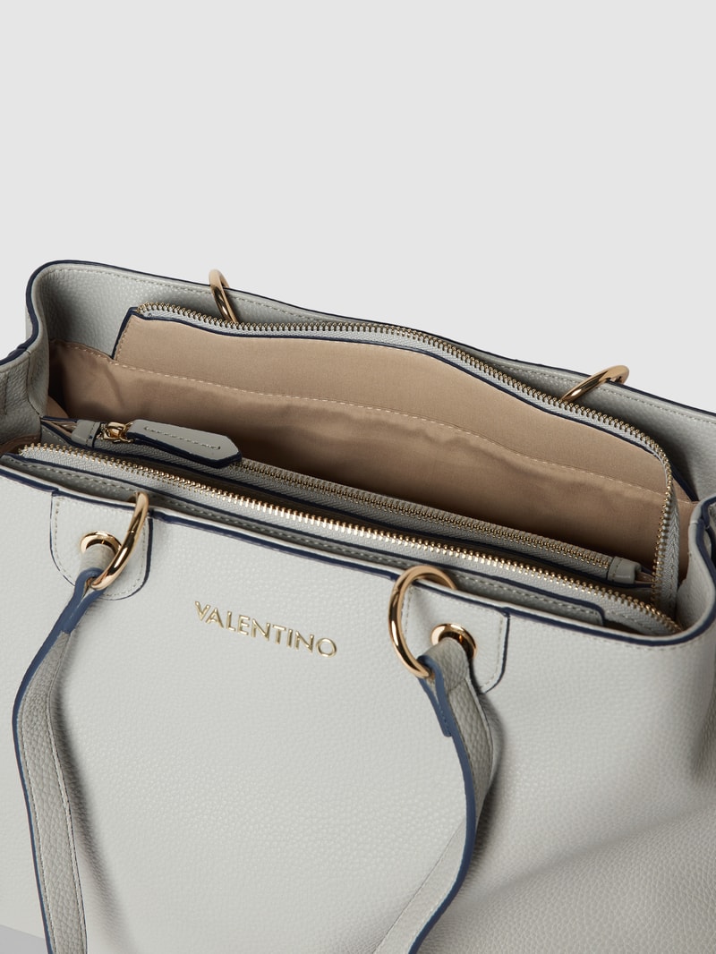 Handtasche mit Label-Detail Modell 'SWIM' in hellgrau