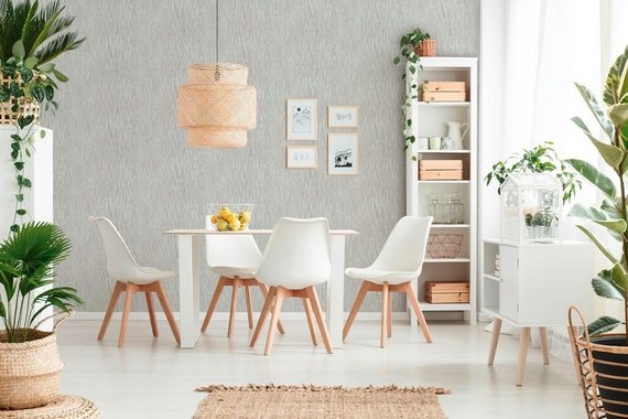 A.S. Création Vliestapete Hygge, strukturiert, Strukturmuster, gemustert, glänzend, Metallic Tapete Struktur