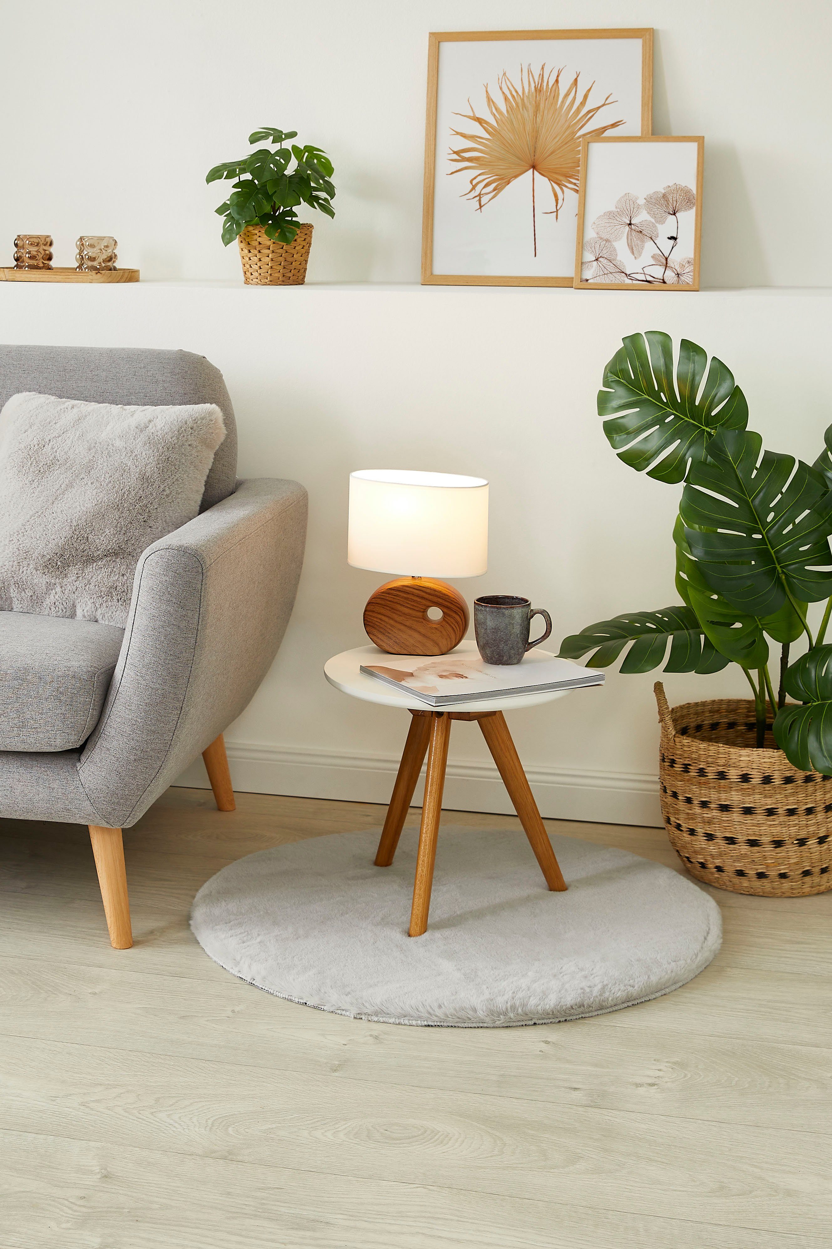 Fellteppich Novara, LUXOR living, rund, Höhe: 35 mm, Kunstfell, Kaninchenfell-Haptik, besonders weicher Hochflor