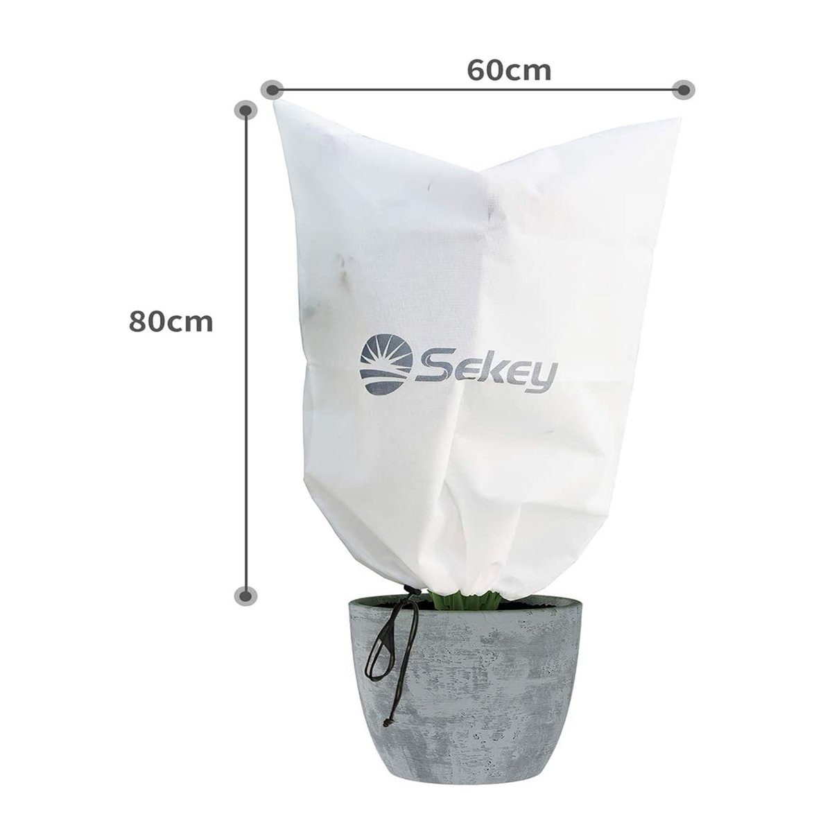 Sekey Winterschutzvlies Winterschutz für Pflanzen, Pflanzenschutz Winter Frostschutz Haube, Winter Pflanzenabdeckung Pflanzenhauben aus 80g/m² Vliesstoff, Weiß