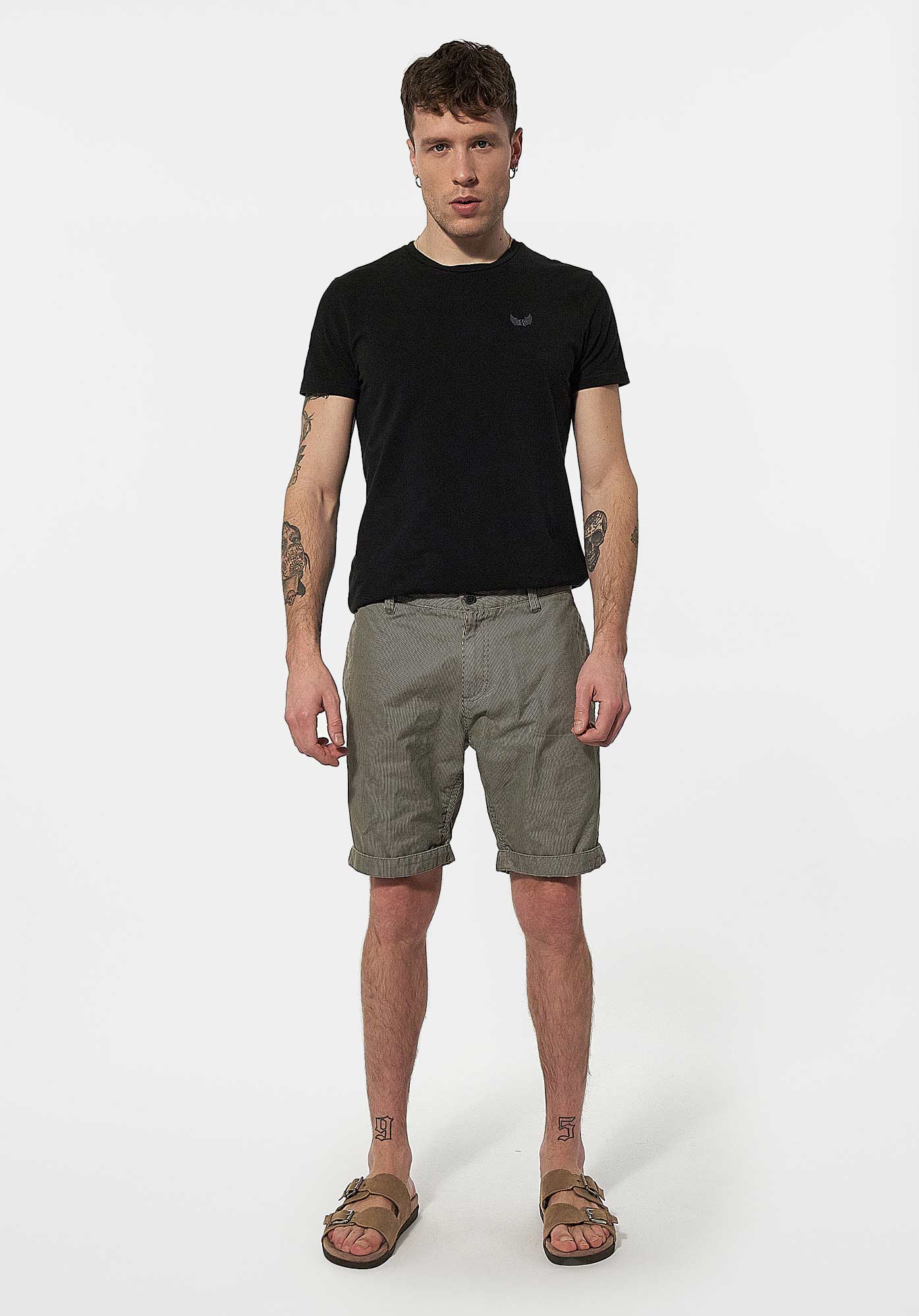 SABIR  Short gris à rayures Homme