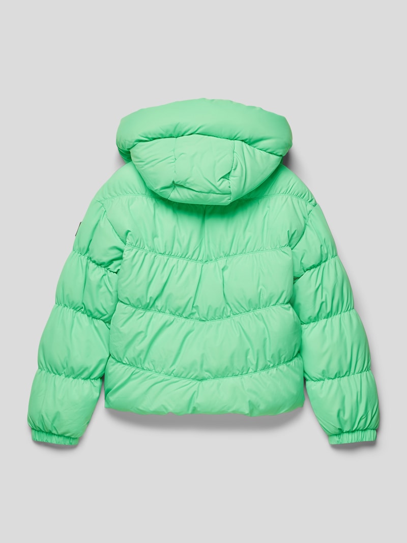 Steppjacke mit Kapuze in neon grün