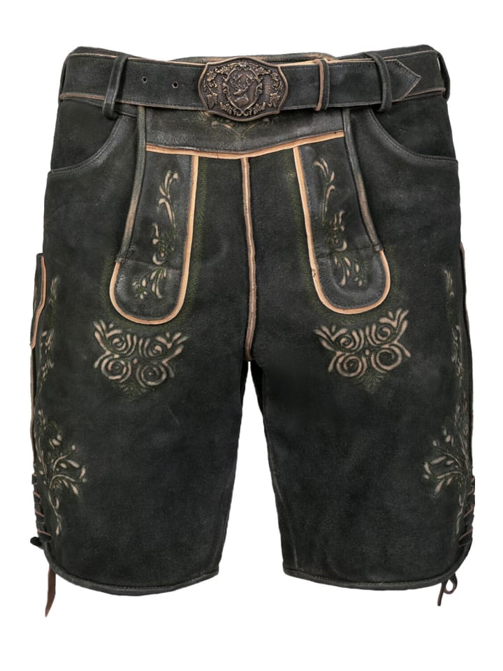 Edelnice Kurze Wildbock Lederhose Friedl in schwarz günstig kaufen