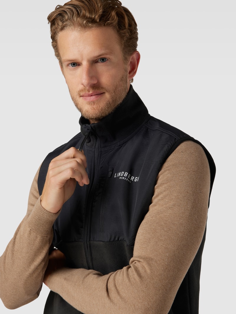 Weste in Two-Tone-Machart in schwarz