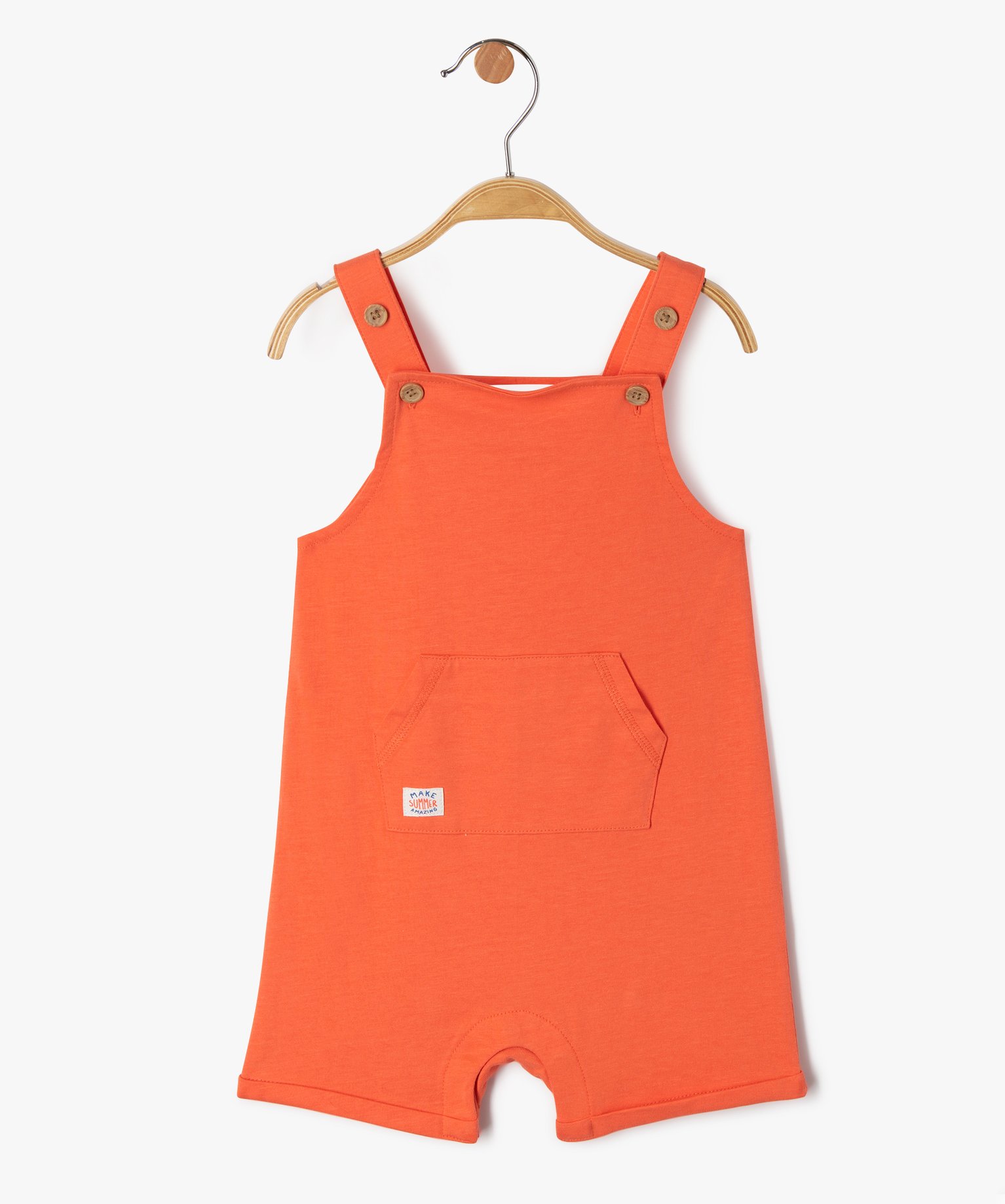 Salopette courte bébé Garçon en jersey de coton rouge | GEMO