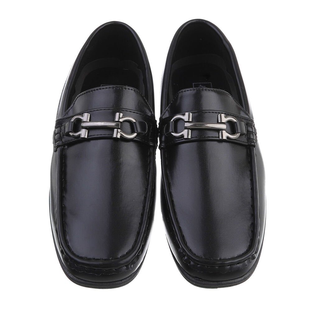 Ital-Design Herren Mokassins Freizeit Slipper Flach Slipper in Schwarz