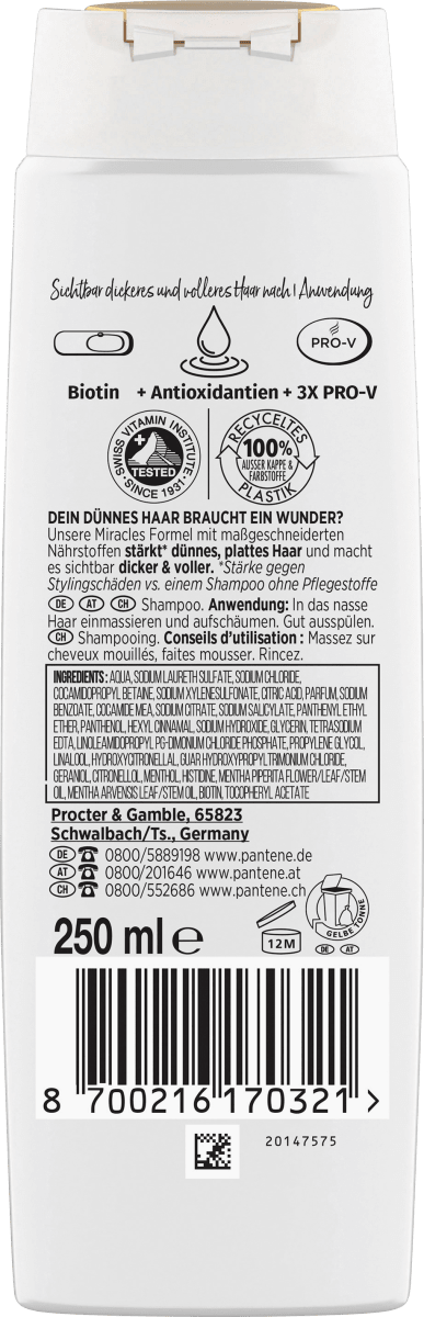Shampoo miracles Volume & Lift, 250 ml