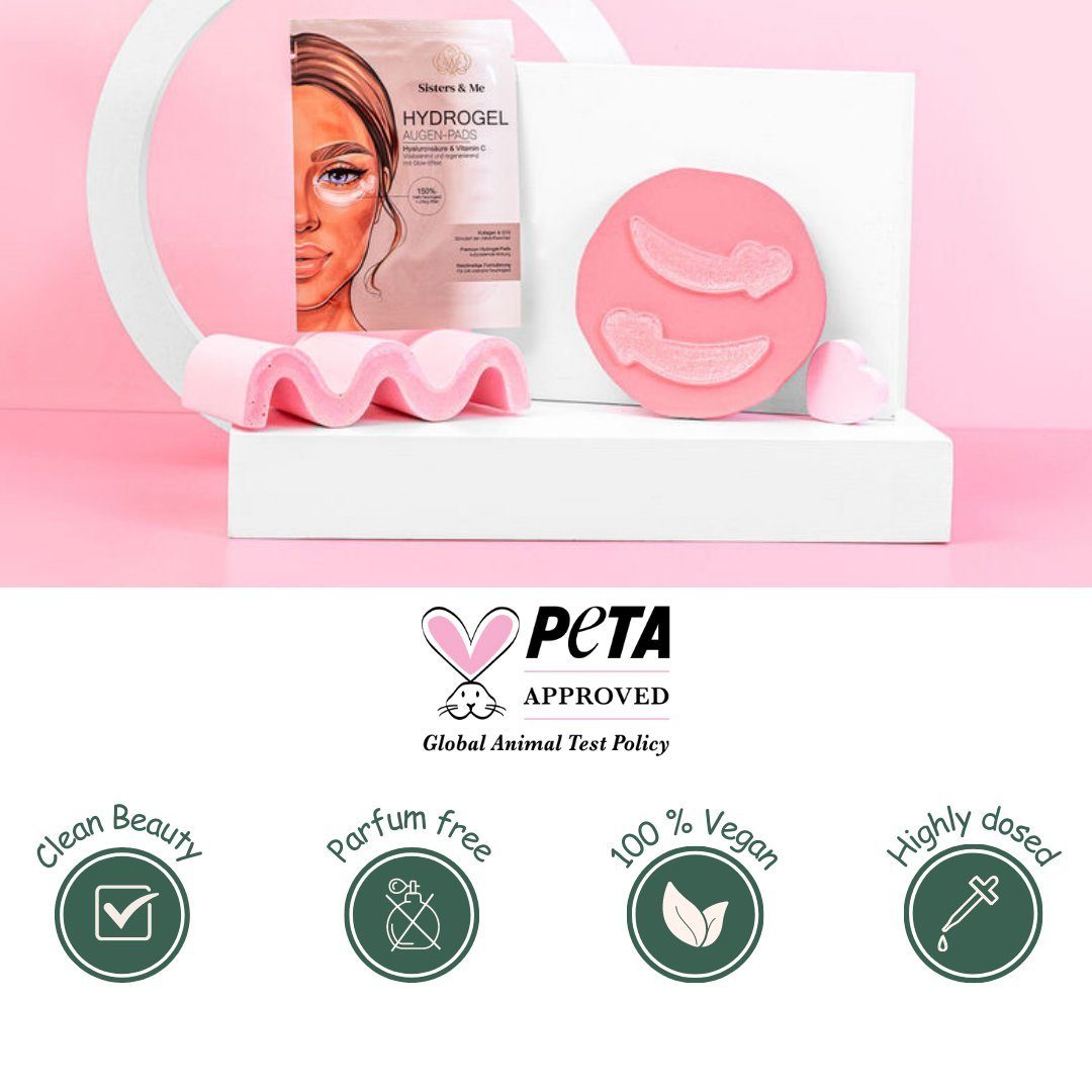 Sisters & Me Augenpads 10x Sisters & Me Hydrogel Augen Pads, Vitamin C Serum, Q10, 10-tlg.