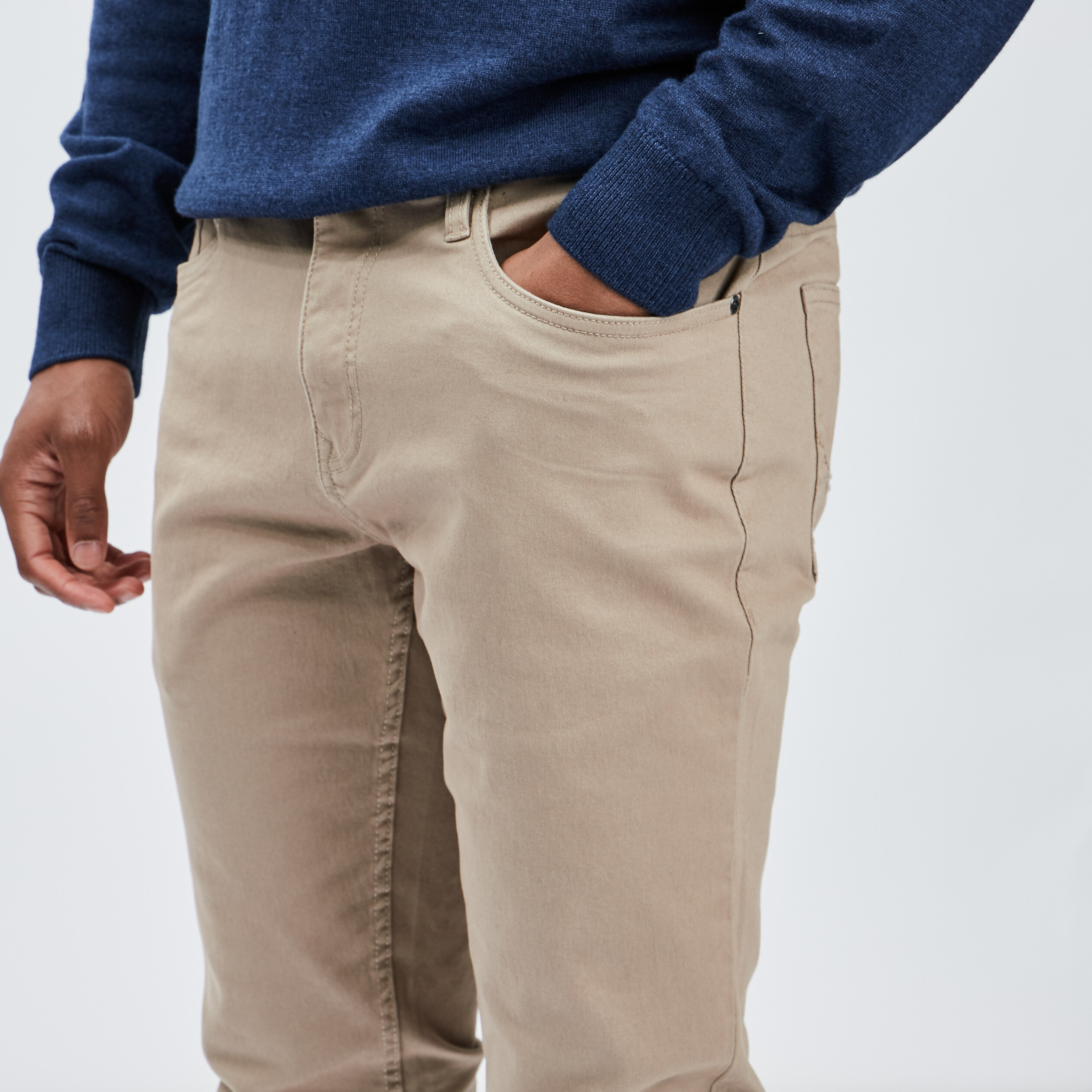 Pantalon droit en coton sable homme | La Halle