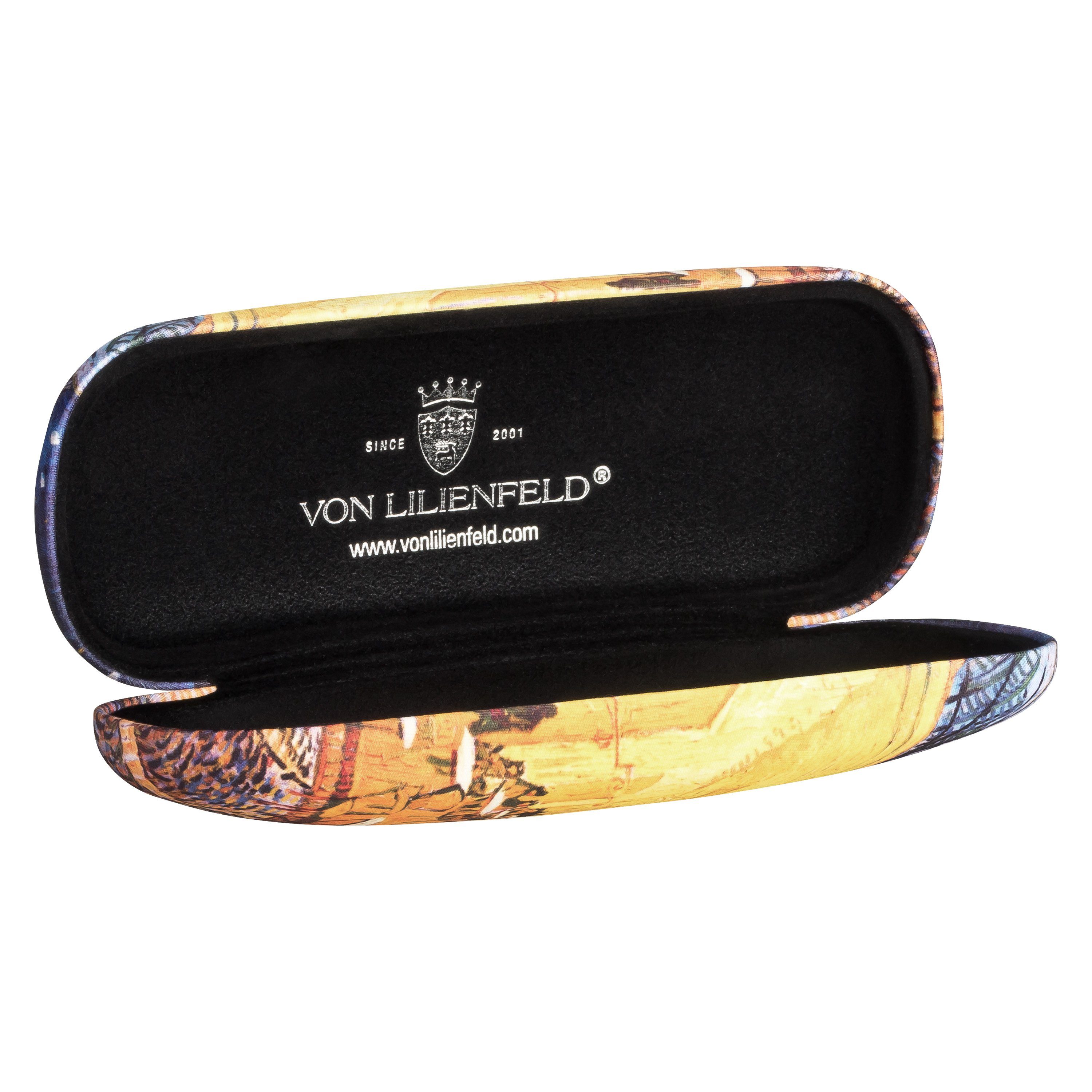 von Lilienfeld Brillenetui Brillenetui Vincent van Gogh: Nachtcafé Kunst Motiv Brillenbox, stabiles mit Mikrofaser bezogenes Hardcase