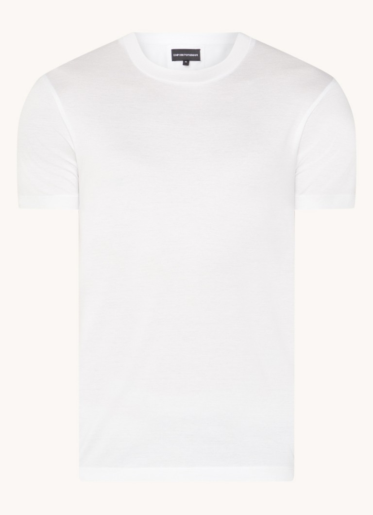 Tricou Emporio Armani din amestec de lyocell cu logo