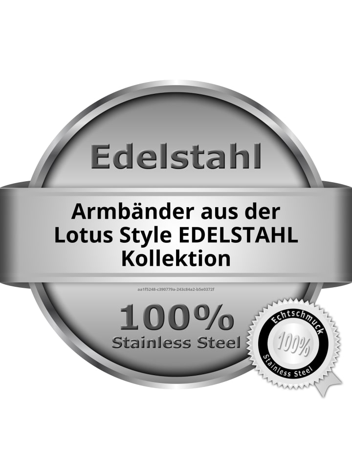 LOTUS style Damen, Herren Armband Leder, Edelstahl ca. 22cm Zopfkette Lotus Style Urban günstig kaufen onesize