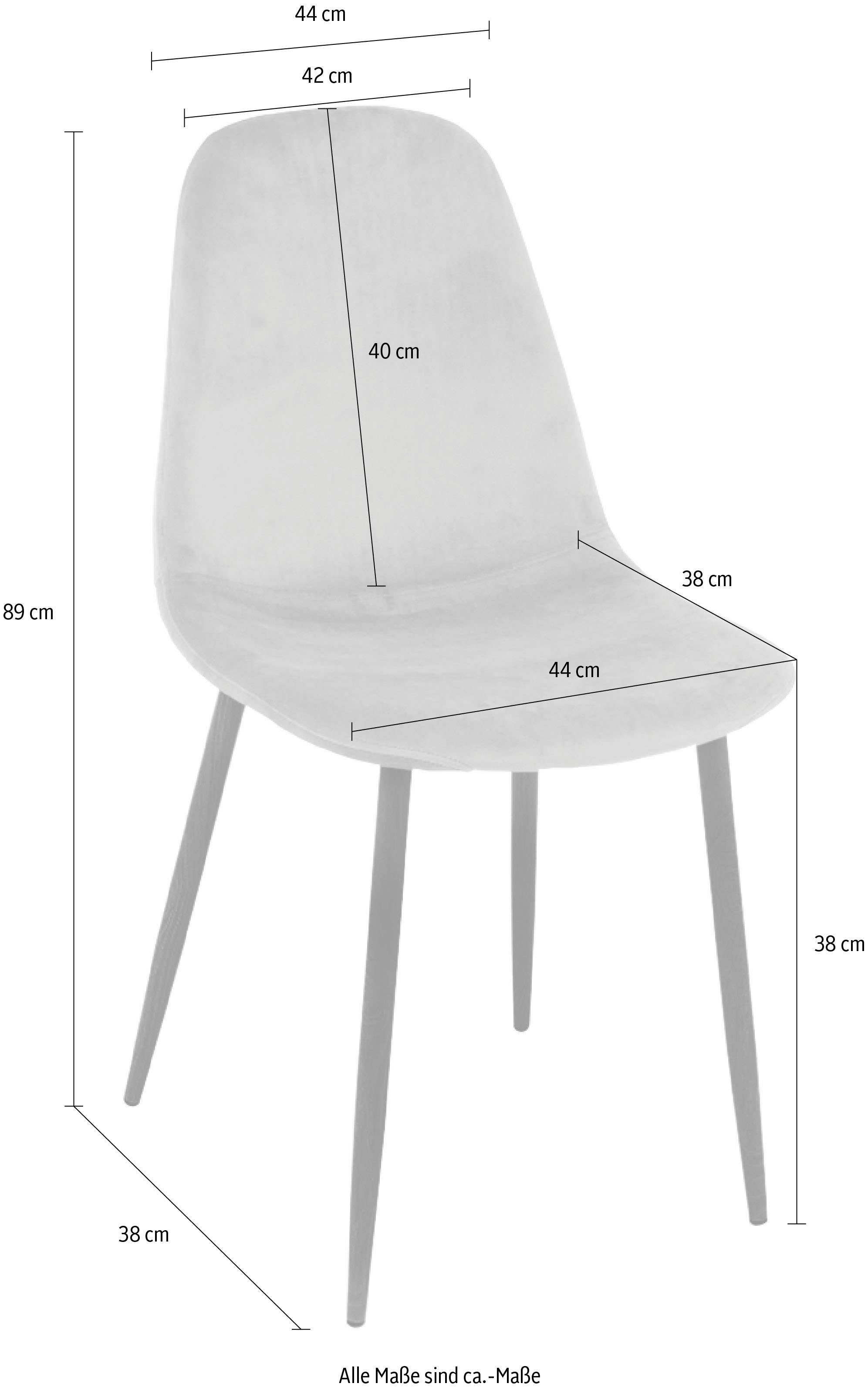 Paroli Polsterstuhl Skadi (Set, 2 St), (2 oder 4 Stück), mit Veloursbezug und in 2 Gestellfarben