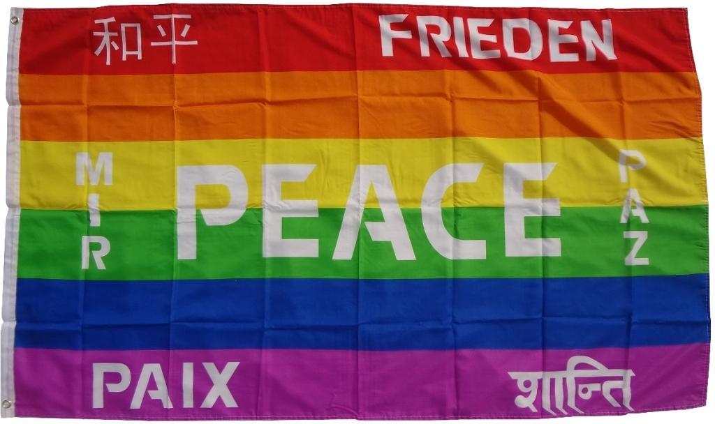 trends4cents Flagge Peace 7 Sprachen 90 x 150 cm