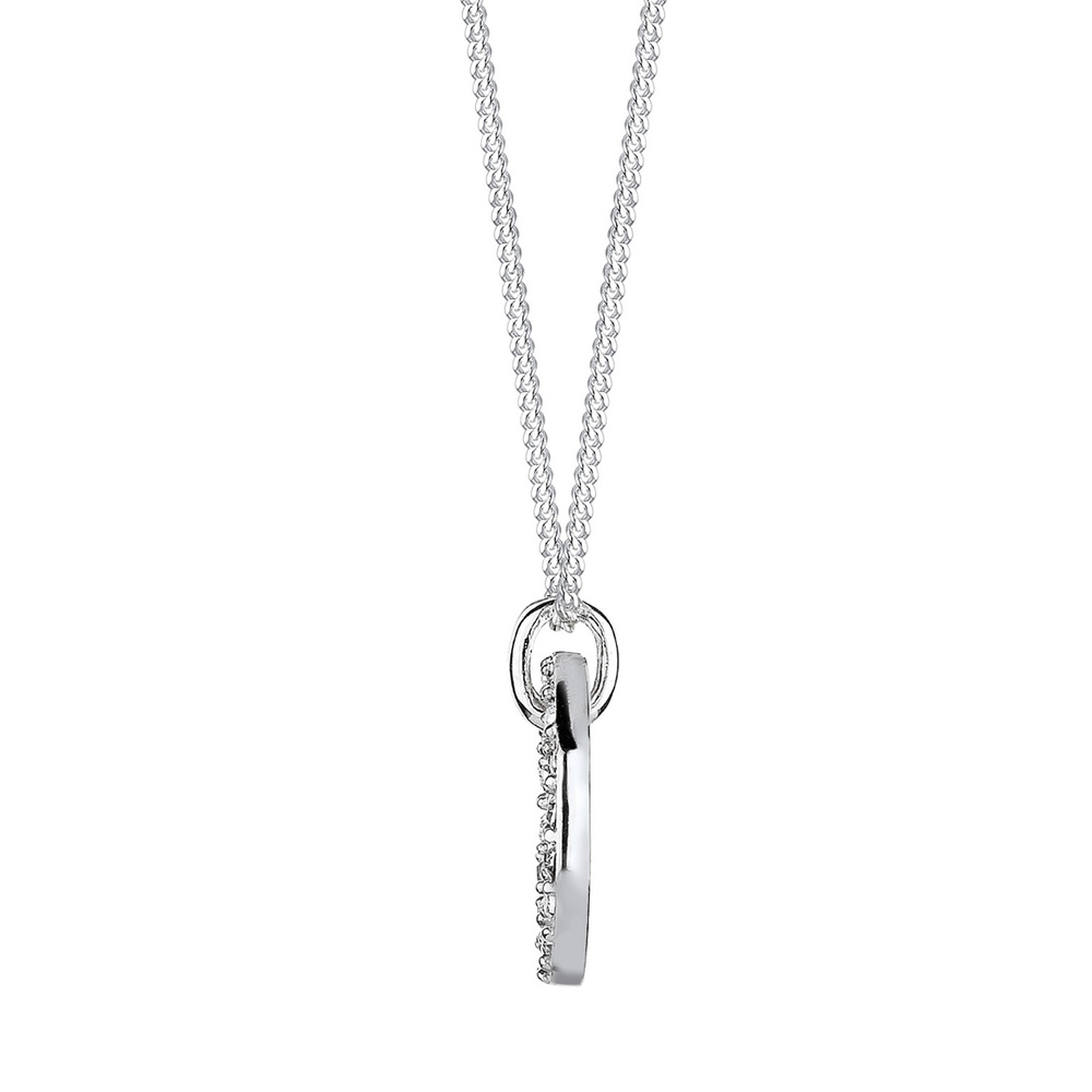 Elli Elli Collier Femmes Pendentif Géo Cercle avec cristaux en argent sterling 925 collier