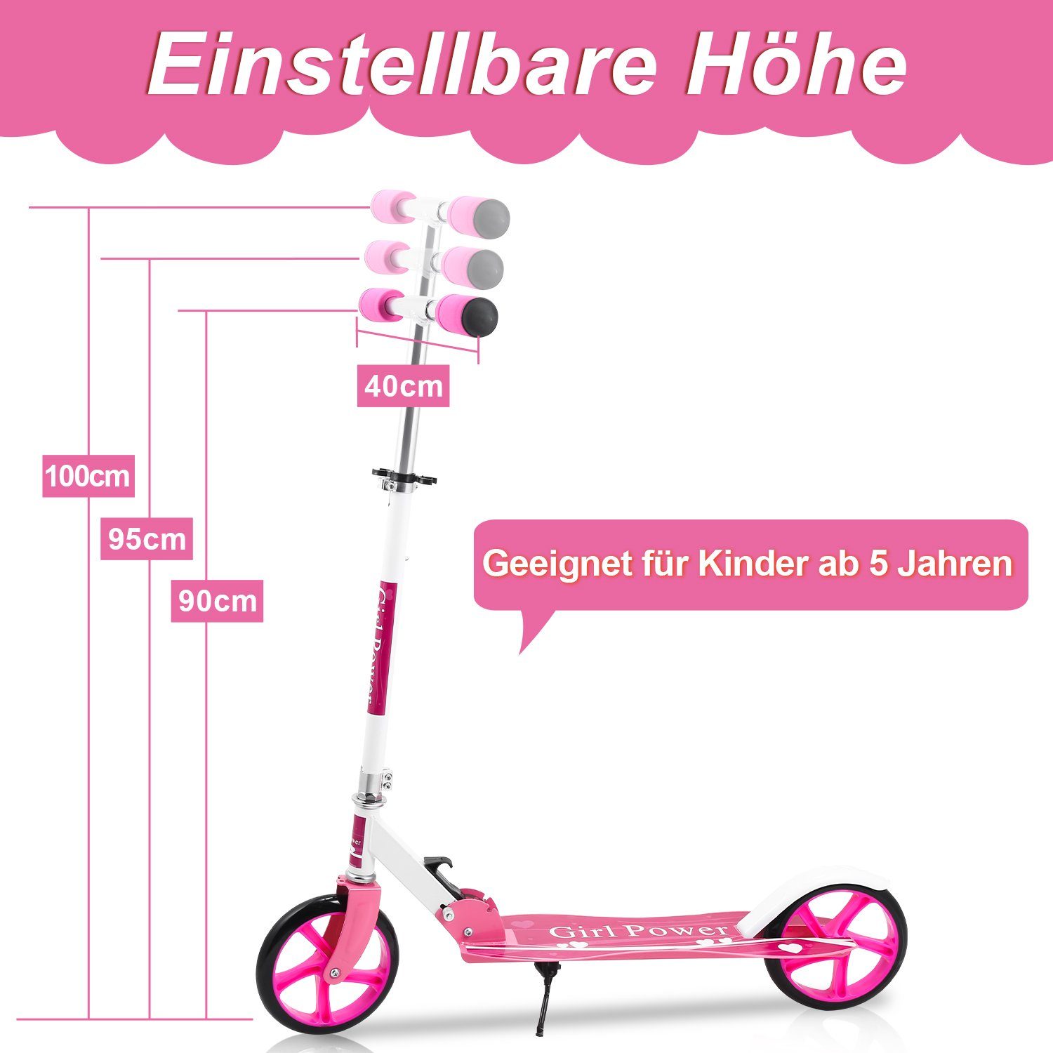 Gimisgu Cityroller Kinderoller Scooter Kinderscooter Höhenverstellbar Tretroller klappbar