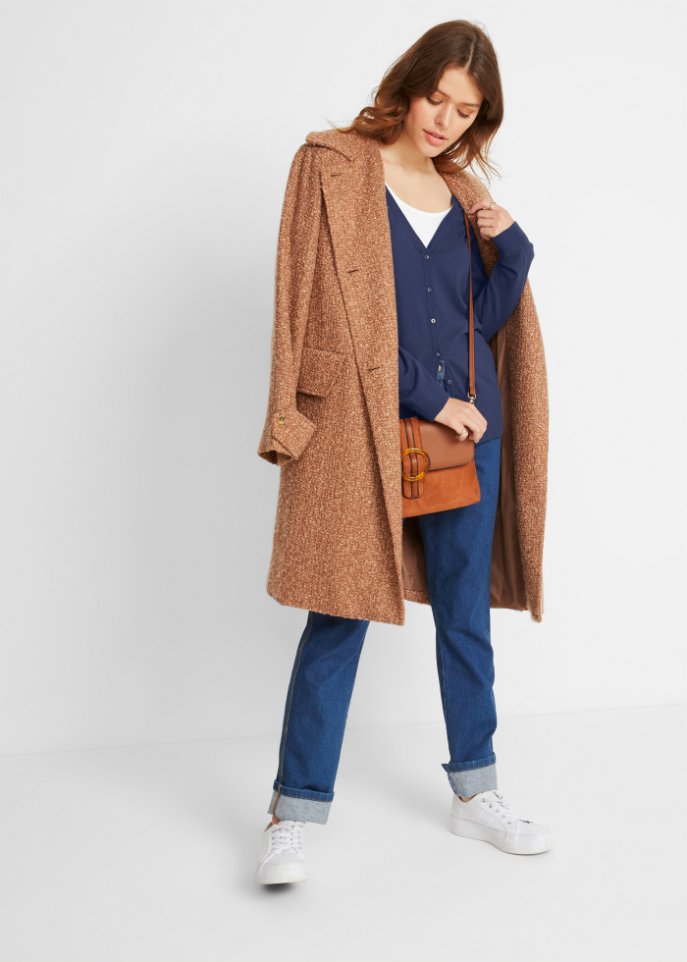 Basic Feinstrickjacke mit Knopfleiste