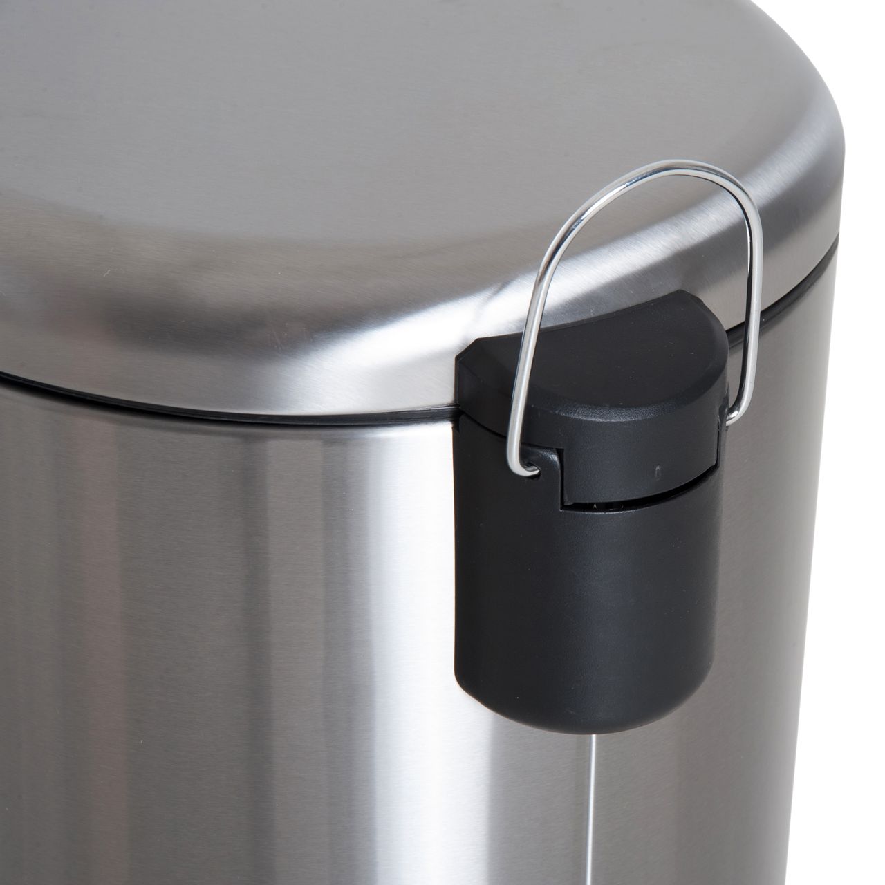HOMCOM Treteimer mit Inneneimer Pedal-Mülleimer Klappdeckel Abfallsammler Edelstahl Silber 30L