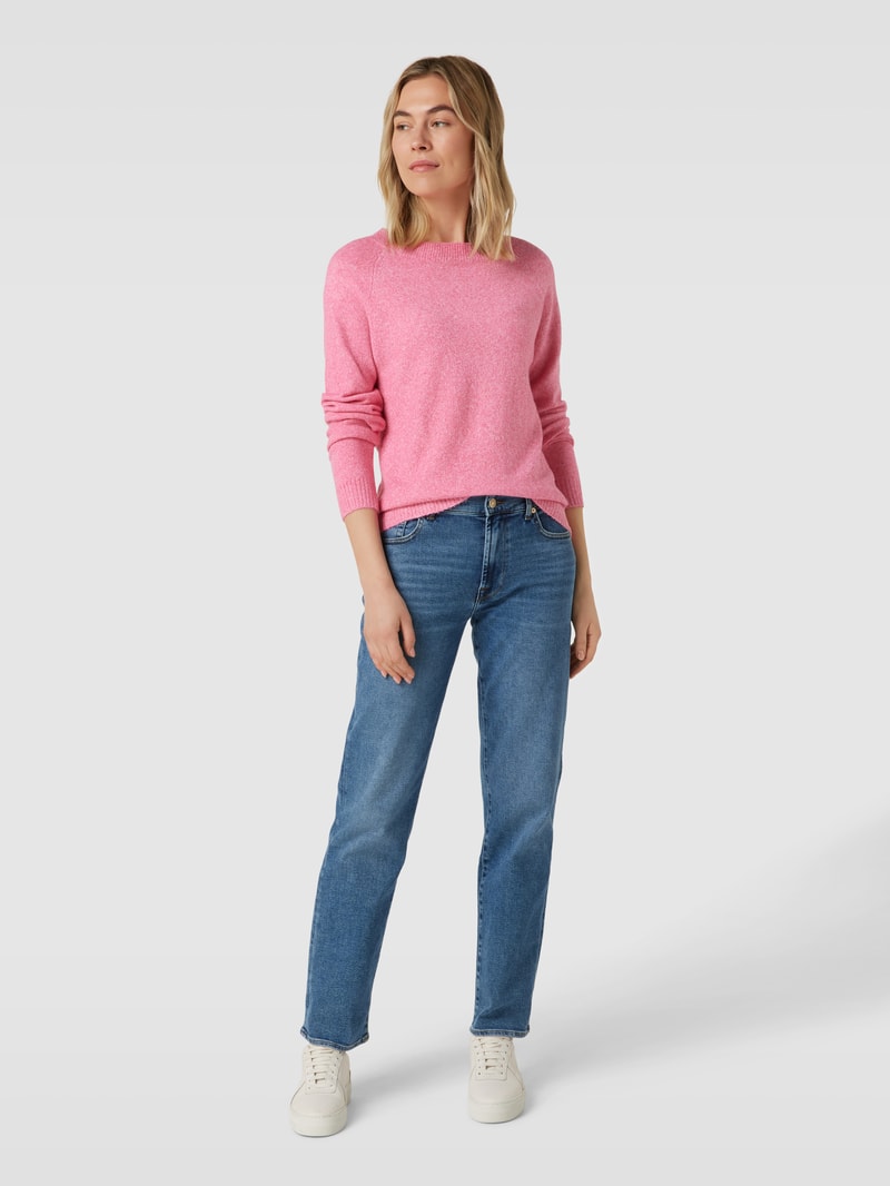 Strickpullover mit Rundhalsausschnitt Modell 'DOFFY' in pink