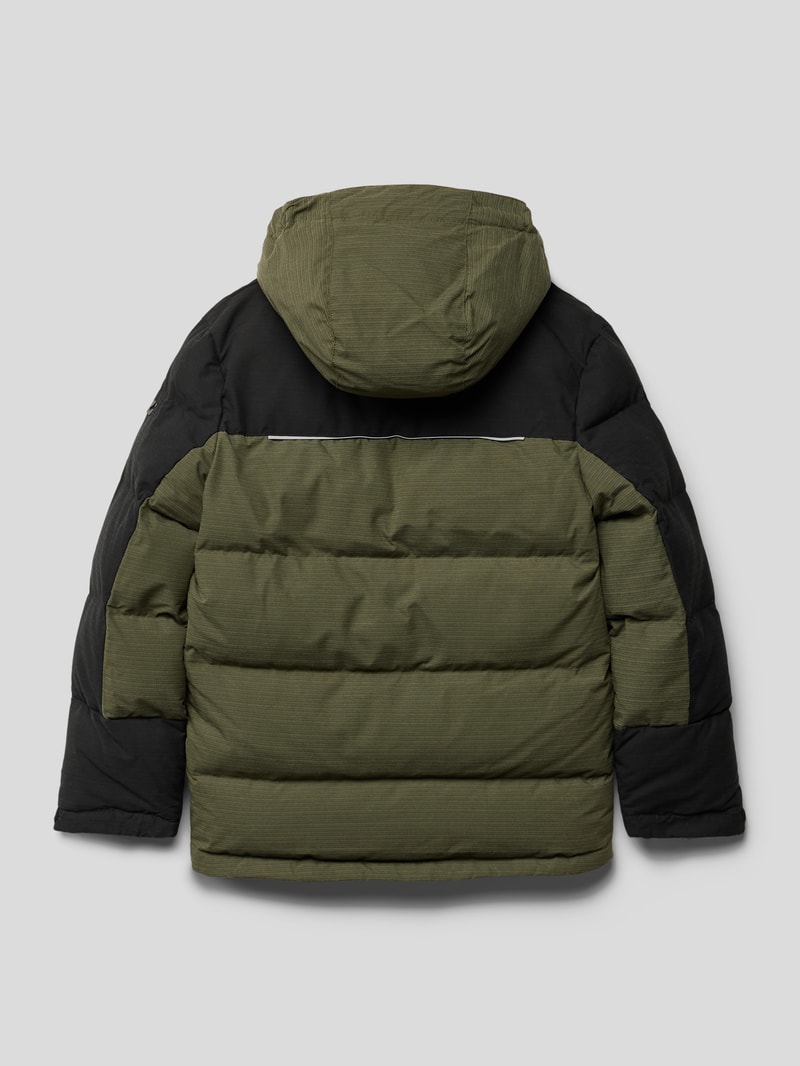 Steppjacke mit Label-Print in khaki