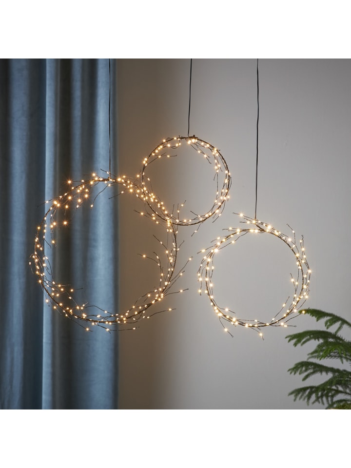 STAR Trading LED Kranz Lichtkranz Dekokranz 95LED D: 24cm in schwarz günstig kaufen onesize