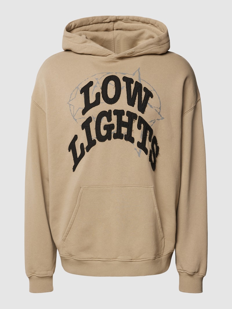 Hoodie mit Label-Patch in beige