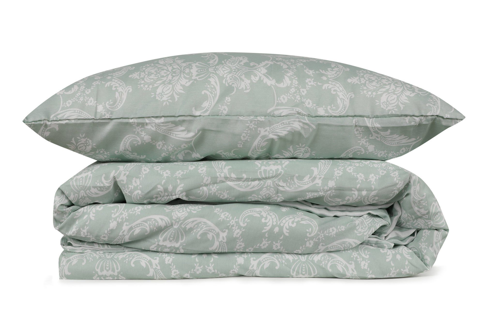 Bettdecke + Kopfkissen, EPJ1654, Wassergrün, 65% Baumwolle / 35% Polyester, L'Essentiel Linge de Maison