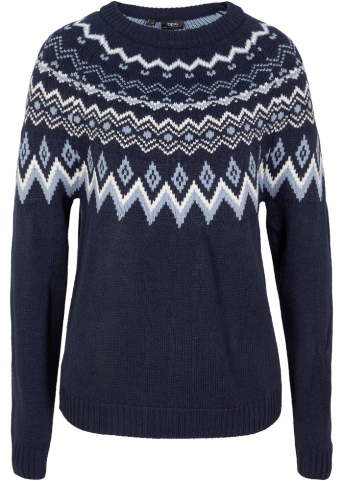 Hochgeschlossener Norweger-Pullover