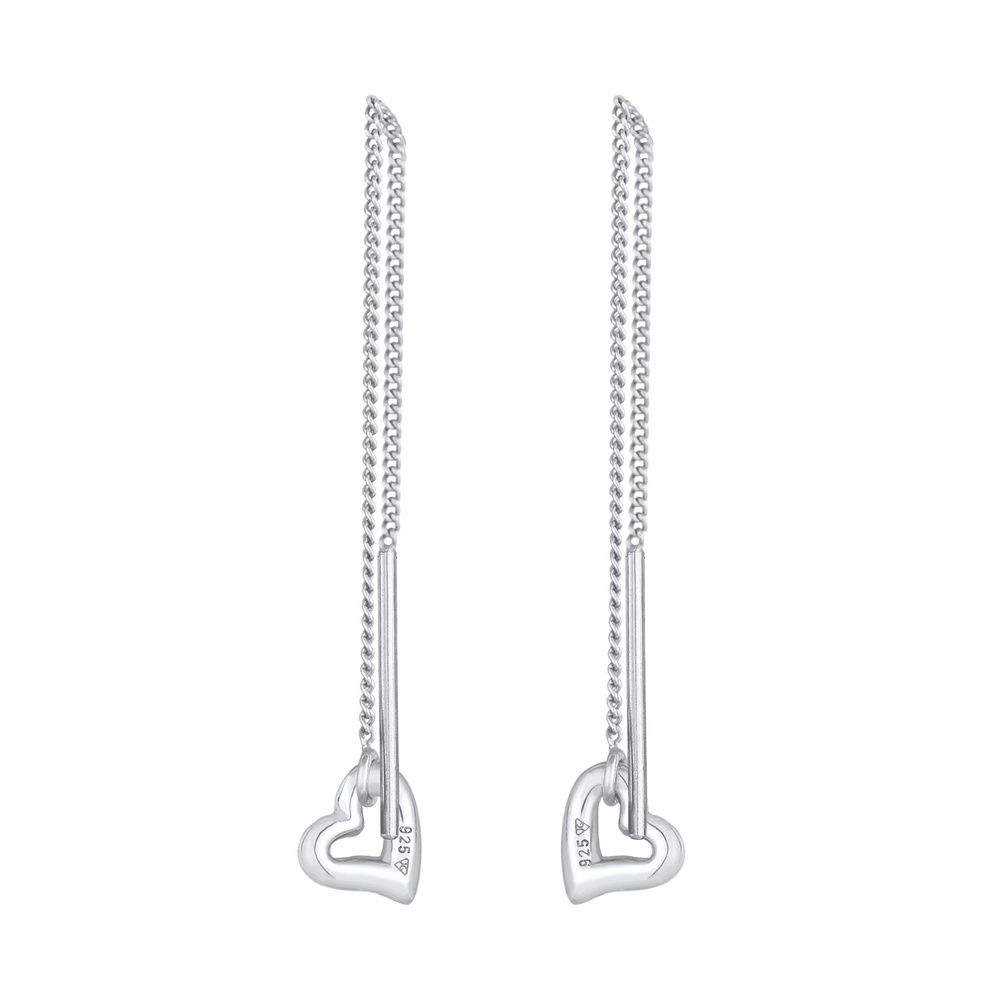 Elli Elli Boucles d'Oreilles Boucles d'oreilles dames Pull Through Heart Basic Trend e Boucles d'oreilles