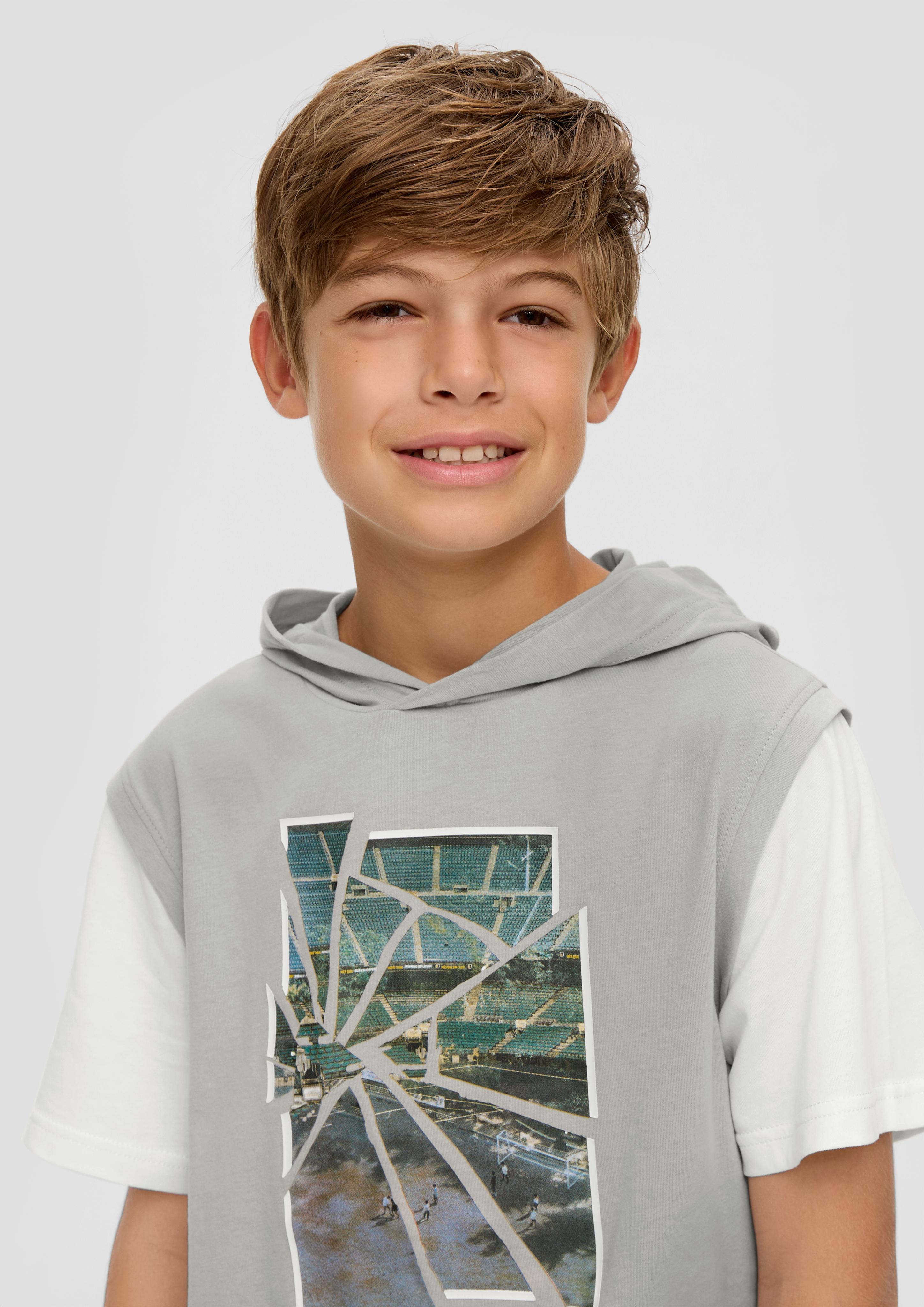 Kapuzenshirt mit Kontrast-Ärmeln  2143083-9114