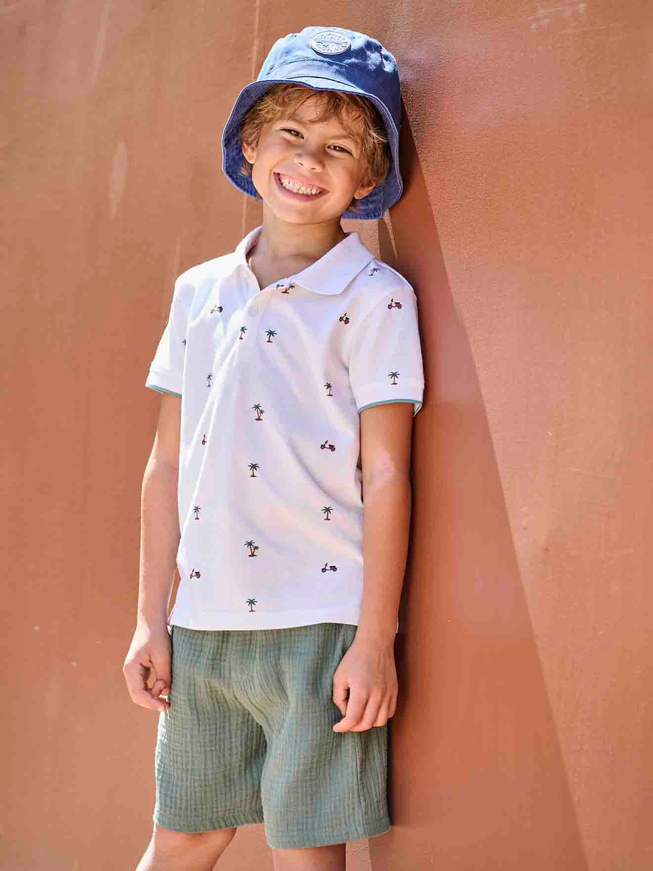 Vertbaudet Jungen Shorts aus Musselin - grün