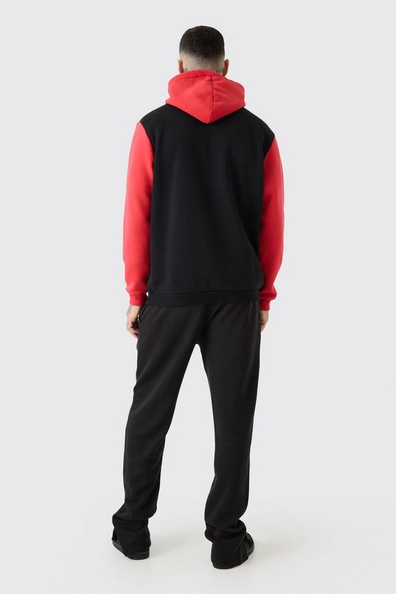 Tall roter Colorblock Hoodie