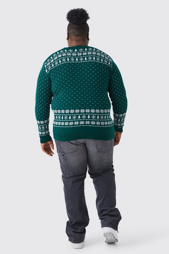 Plus Weihnachtspullover mit I Got Ho Ho Hos Print