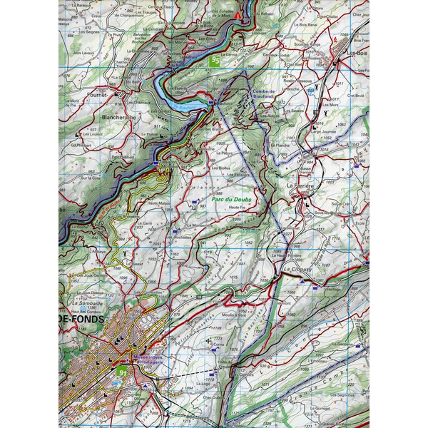 Franches-Montagnes / Lac de Bienne 10 Wanderkarte 1:40 000 matt laminiert - Wanderkarte