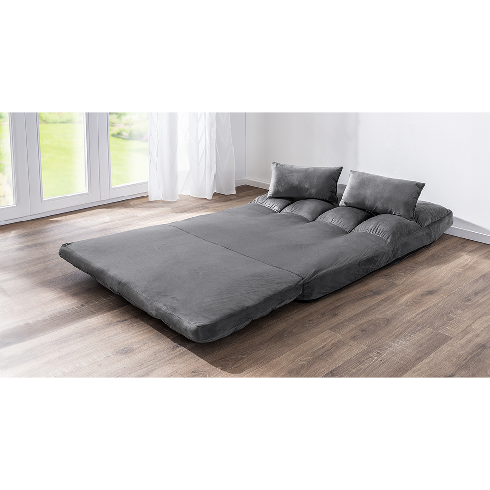 Better Home 2 in 1 Bodensofa Bodenstuhl Bodensessel Bett mit Rückenlehne Verstellbar Grau