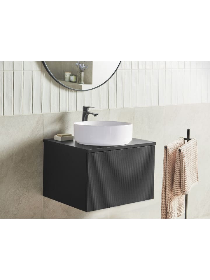 Beliani Badezimmerschrank ALZIRA in Schwarz - (W) 60 x (H) 40 x (L) 52 cm günstig kaufen onesize